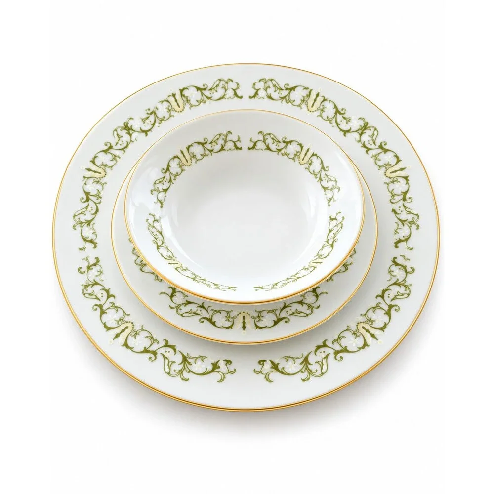 Bell Flower Fine China Japan 2999 3 Pc Place Setting Dinner Bowl Bread Plates